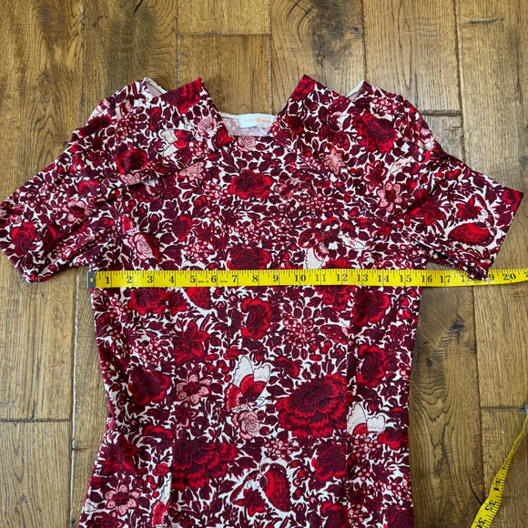 Tory Burch Ria Floral Butterfly Long Sleeve Shift Dress Side Hem Pleats Size S - Picture 4 of 5